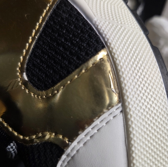 Michael Kors Hilda Knit & Leather Sock Wedge Heel Lace Up Trainers Sneakers - Picture 11 of 13